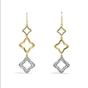 New David Yurman Quatrefoil Triple Drop Earrings